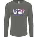 Parkour Free Running the Art of Movement Mens Long Sleeve T-Shirt Charcoal