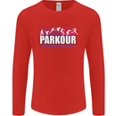 Parkour Free Running the Art of Movement Mens Long Sleeve T-Shirt Red