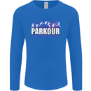 Parkour Free Running the Art of Movement Mens Long Sleeve T-Shirt Royal Blue