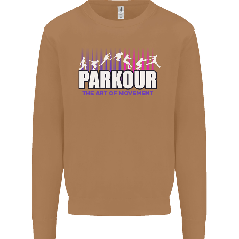 Parkour Free Running the Art of Movement Mens Sweatshirt Jumper Caramel Latte