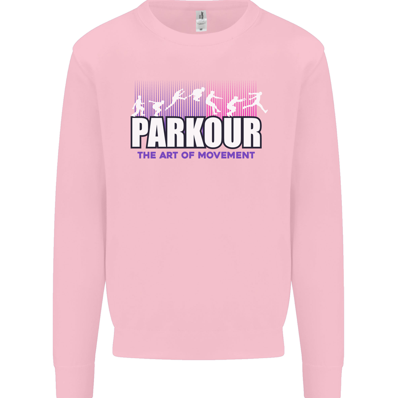 Parkour Free Running the Art of Movement Mens Sweatshirt Jumper Light Pink