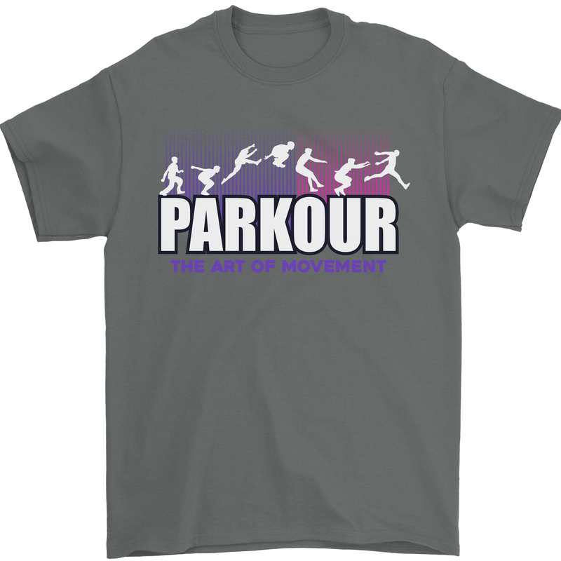 Parkour Free Running the Art of Movement Mens T-Shirt Cotton Gildan Charcoal