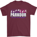 Parkour Free Running the Art of Movement Mens T-Shirt Cotton Gildan Maroon