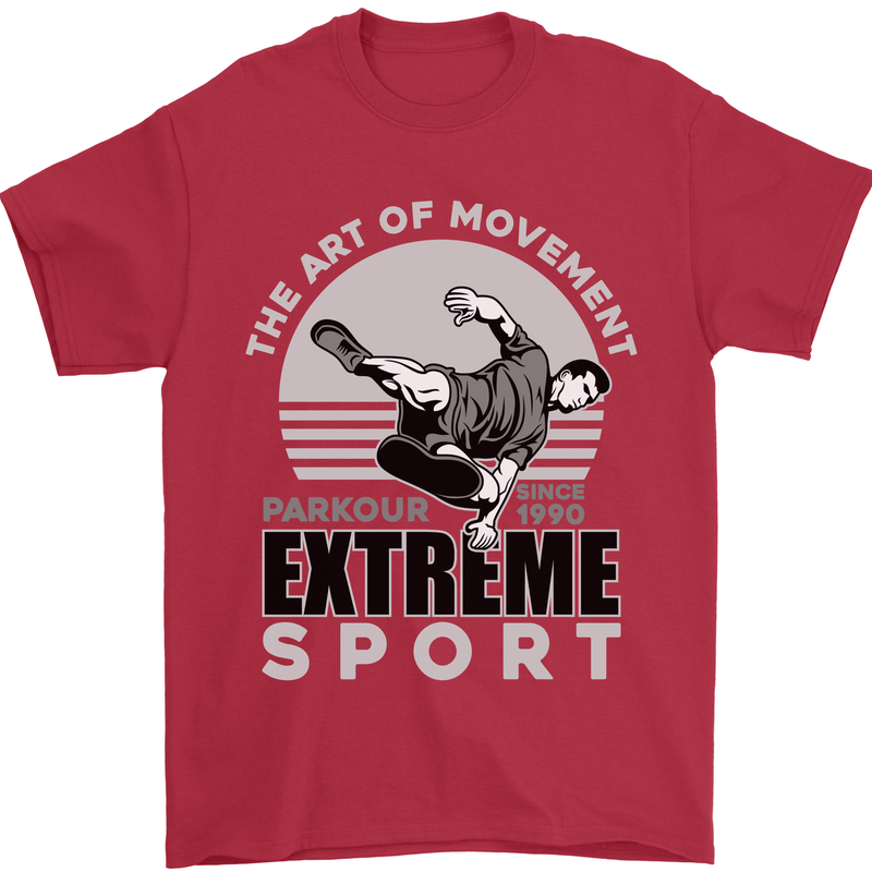 Parkour Free Running the Art of Movement Mens T-Shirt Cotton Gildan Red