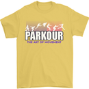 Parkour Free Running the Art of Movement Mens T-Shirt Cotton Gildan Yellow