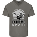 Parkour Free Running the Art of Movement Mens V-Neck Cotton T-Shirt Charcoal