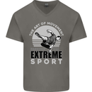 Parkour Free Running the Art of Movement Mens V-Neck Cotton T-Shirt Charcoal