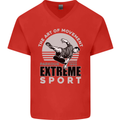 Parkour Free Running the Art of Movement Mens V-Neck Cotton T-Shirt Red