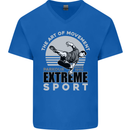 Parkour Free Running the Art of Movement Mens V-Neck Cotton T-Shirt Royal Blue