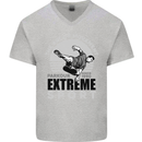 Parkour Free Running the Art of Movement Mens V-Neck Cotton T-Shirt Sports Grey