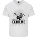 Parkour Free Running the Art of Movement Mens V-Neck Cotton T-Shirt White