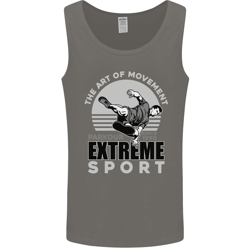 Parkour Free Running the Art of Movement Mens Vest Tank Top Charcoal