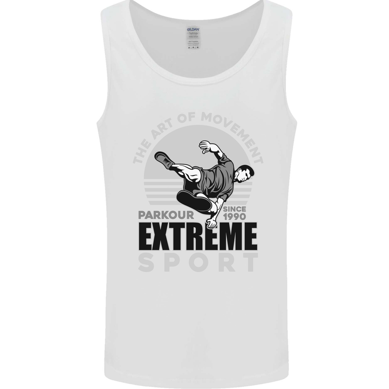 Parkour Free Running the Art of Movement Mens Vest Tank Top White