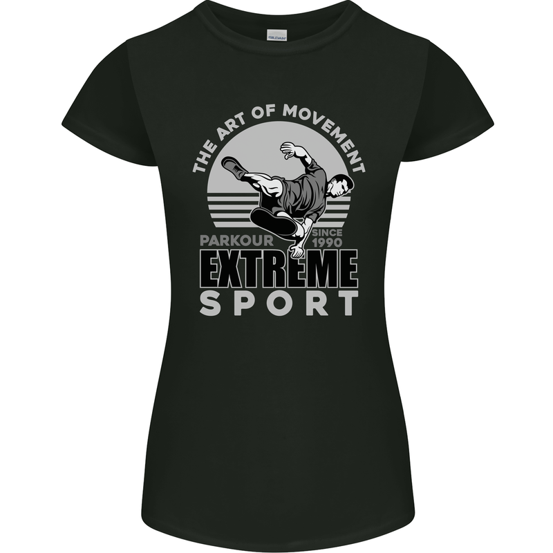Parkour Free Running the Art of Movement Womens Petite Cut T-Shirt Black
