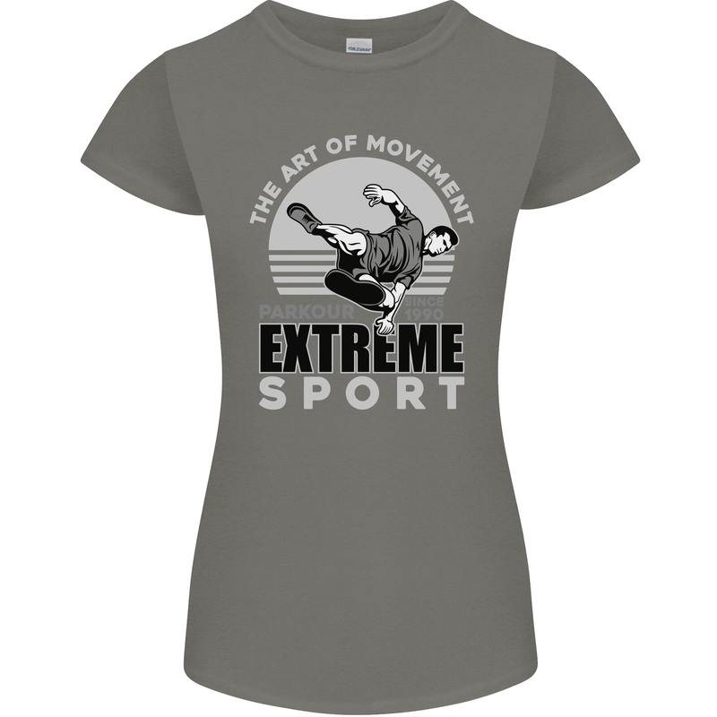 Parkour Free Running the Art of Movement Womens Petite Cut T-Shirt Charcoal