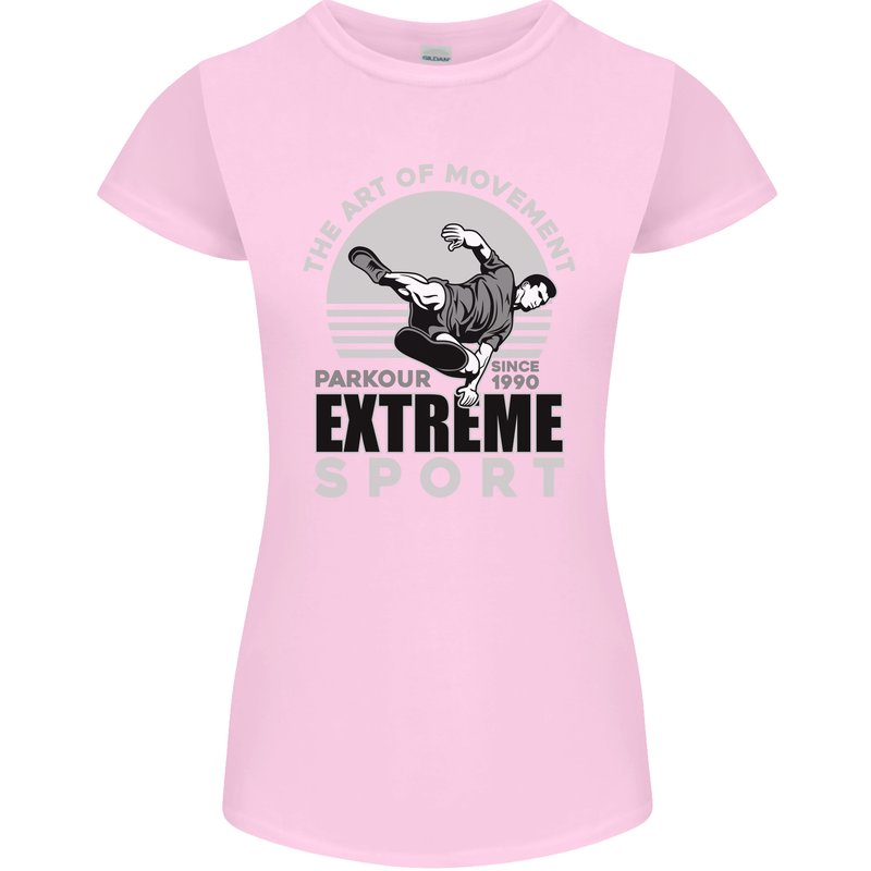 Parkour Free Running the Art of Movement Womens Petite Cut T-Shirt Light Pink