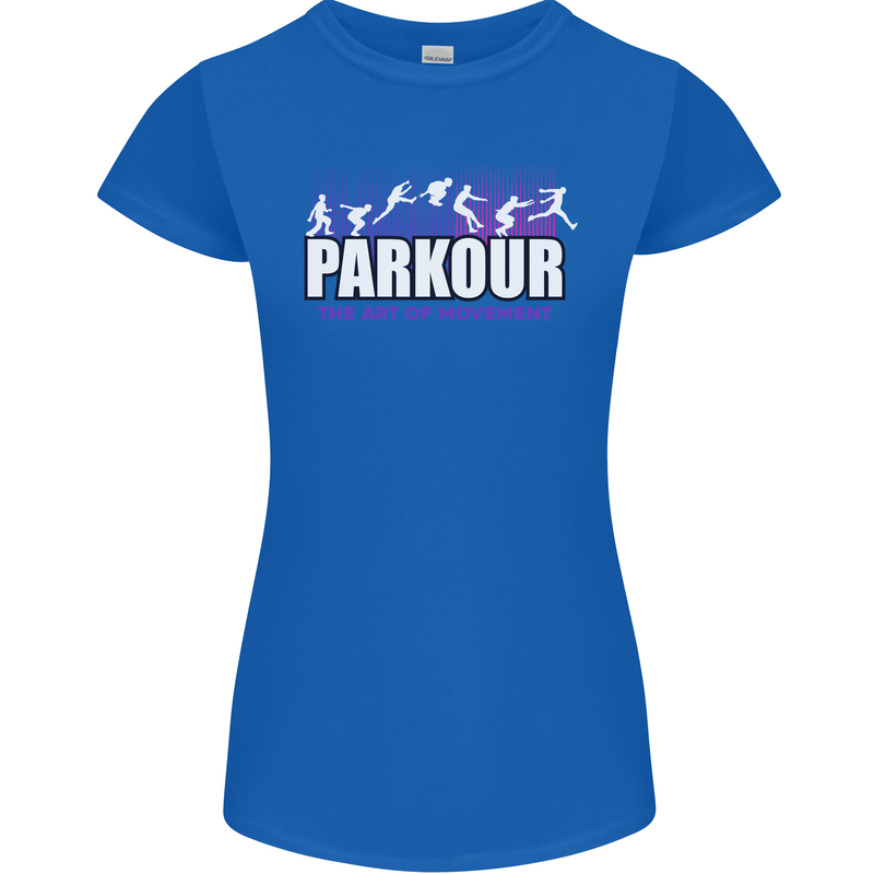 Parkour Free Running the Art of Movement Womens Petite Cut T-Shirt Royal Blue