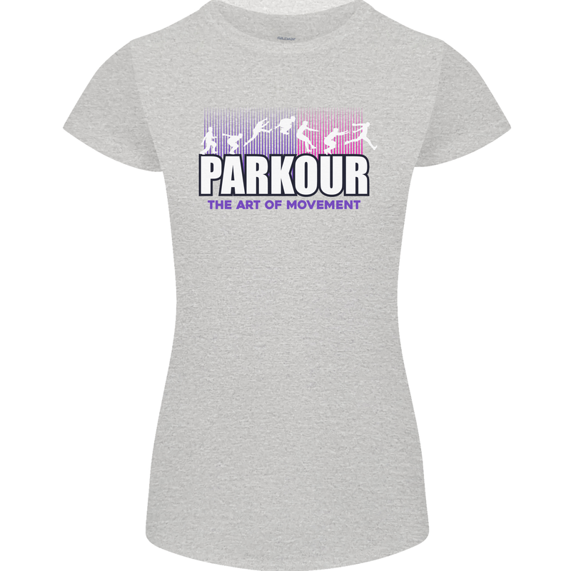 Parkour Free Running the Art of Movement Womens Petite Cut T-Shirt Sports Grey