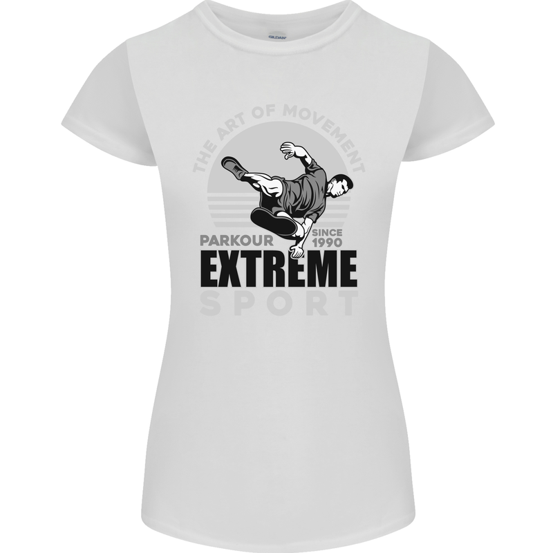 Parkour Free Running the Art of Movement Womens Petite Cut T-Shirt White