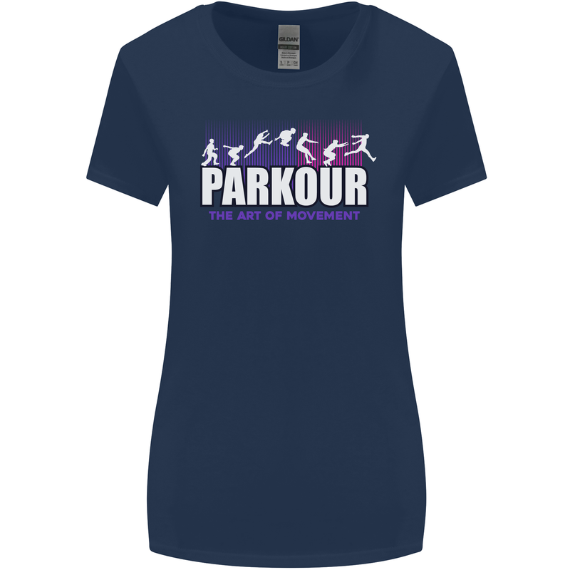 Parkour Free Running the Art of Movement Womens Wider Cut T-Shirt Navy Blue