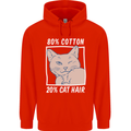Part Cotton Part Cat Hair Funny Childrens Kids Hoodie Bright Red