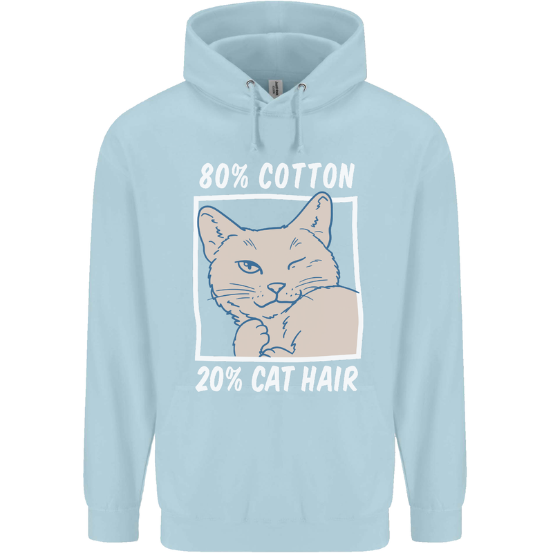 Part Cotton Part Cat Hair Funny Childrens Kids Hoodie Light Blue