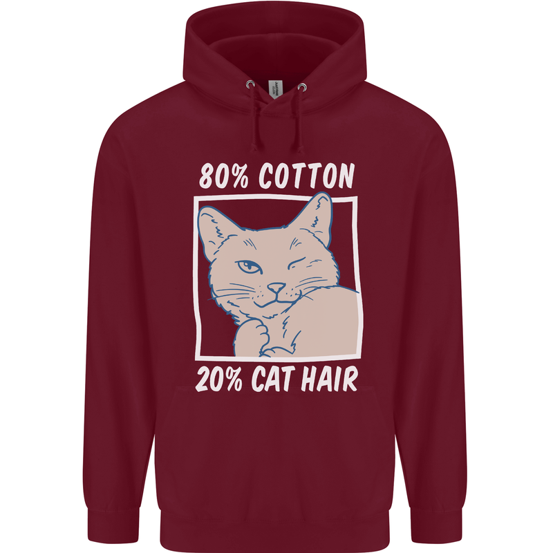 Part Cotton Part Cat Hair Funny Childrens Kids Hoodie Maroon