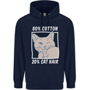 Part Cotton Part Cat Hair Funny Childrens Kids Hoodie Navy Blue