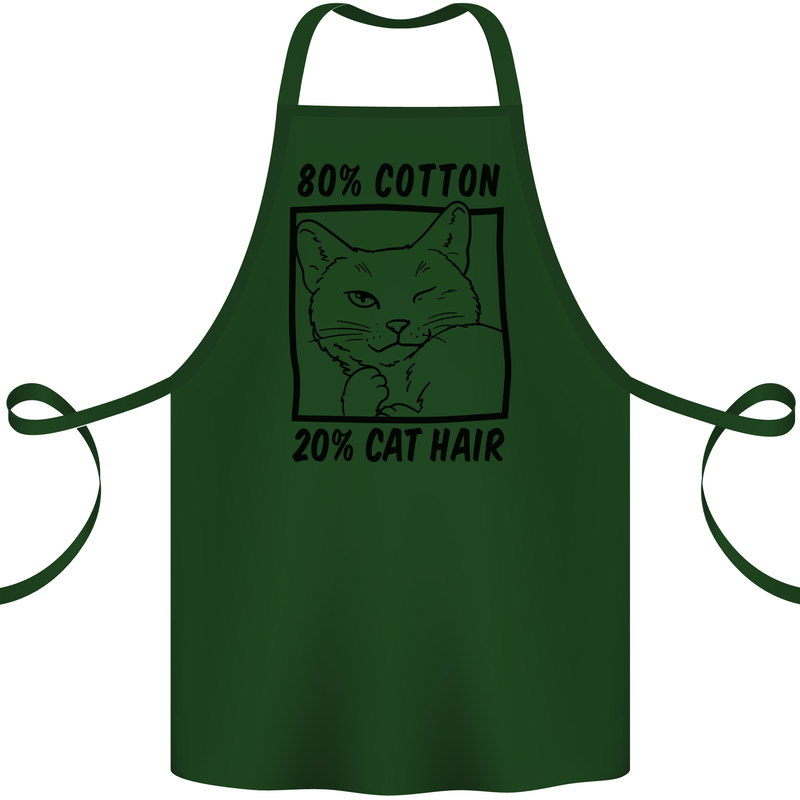 Part Cotton Part Cat Hair Funny Cotton Apron 100% Organic Forest Green