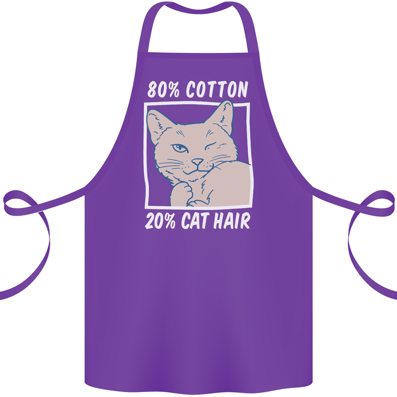 Part Cotton Part Cat Hair Funny Cotton Apron 100% Organic Purple