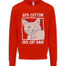 Part Cotton Part Cat Hair Funny Kids Sweatshirt Jumper Bright Red