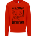 Part Cotton Part Cat Hair Funny Kids Sweatshirt Jumper Bright Red
