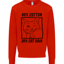 Part Cotton Part Cat Hair Funny Kids Sweatshirt Jumper Bright Red