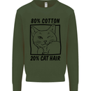 Part Cotton Part Cat Hair Funny Kids Sweatshirt Jumper Forest Green