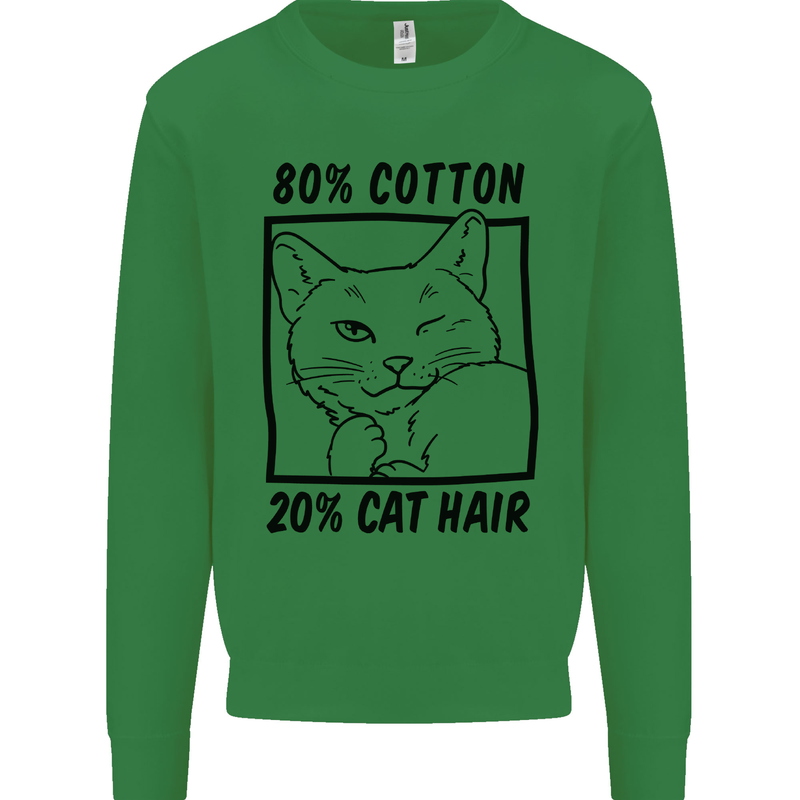 Part Cotton Part Cat Hair Funny Kids Sweatshirt Jumper Irish Green