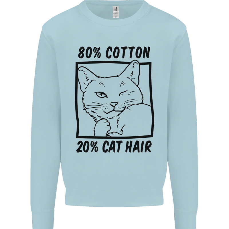Part Cotton Part Cat Hair Funny Kids Sweatshirt Jumper Light Blue