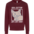 Part Cotton Part Cat Hair Funny Kids Sweatshirt Jumper Maroon