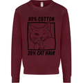 Part Cotton Part Cat Hair Funny Kids Sweatshirt Jumper Maroon