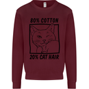 Part Cotton Part Cat Hair Funny Kids Sweatshirt Jumper Maroon