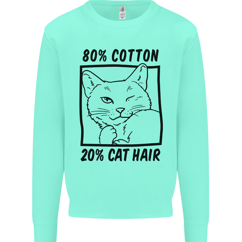 Part Cotton Part Cat Hair Funny Kids Sweatshirt Jumper Peppermint