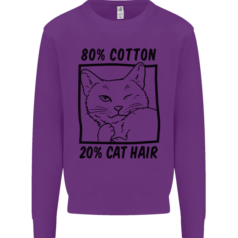 Part Cotton Part Cat Hair Funny Kids Sweatshirt Jumper Purple