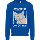 Part Cotton Part Cat Hair Funny Kids Sweatshirt Jumper Royal Blue