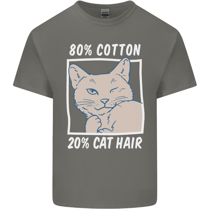 Part Cotton Part Cat Hair Funny Kids T-Shirt Childrens Charcoal