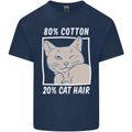Part Cotton Part Cat Hair Funny Kids T-Shirt Childrens Navy Blue