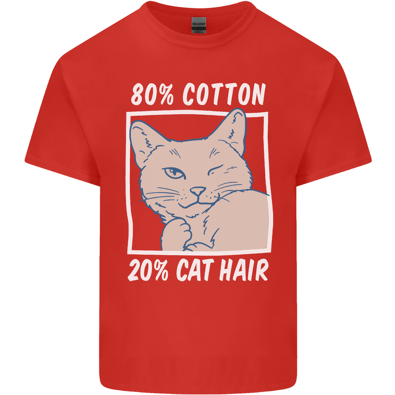 Part Cotton Part Cat Hair Funny Kids T-Shirt Childrens Red