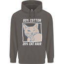 Part Cotton Part Cat Hair Funny Mens 80% Cotton Hoodie Charcoal