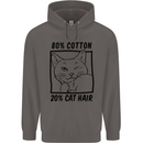 Part Cotton Part Cat Hair Funny Mens 80% Cotton Hoodie Charcoal