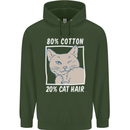 Part Cotton Part Cat Hair Funny Mens 80% Cotton Hoodie Forest Green