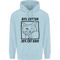 Part Cotton Part Cat Hair Funny Mens 80% Cotton Hoodie Light Blue