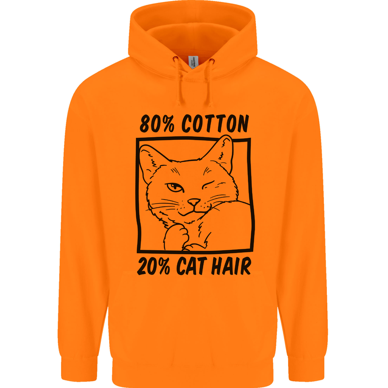 Part Cotton Part Cat Hair Funny Mens 80% Cotton Hoodie Orange